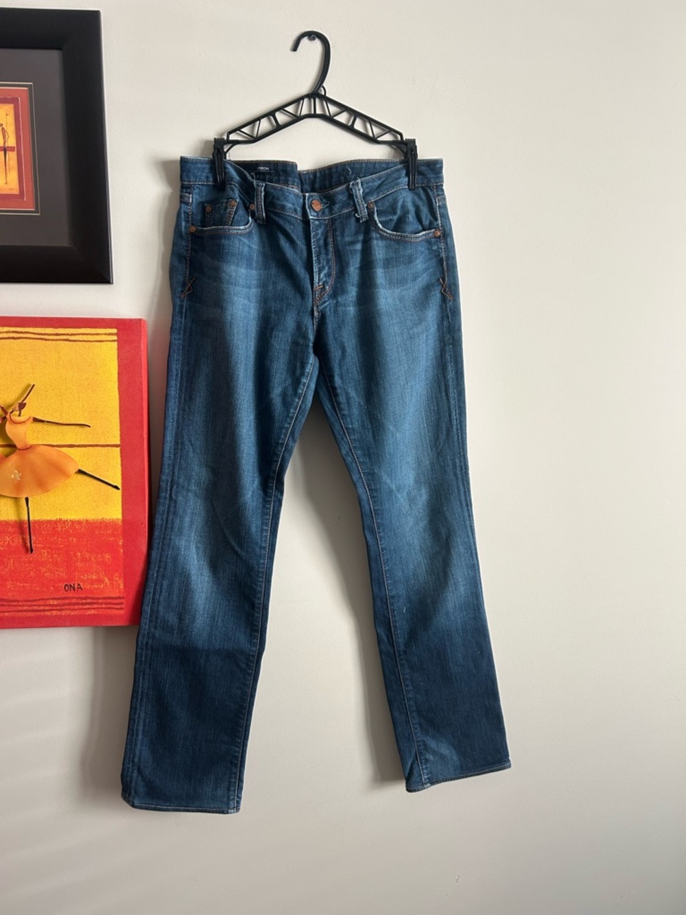 Classic Straight Leg Women's Jeans in Dark Blue